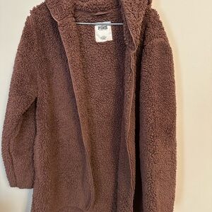 Victoria's Secret Pink open front teddy jacket with hood m